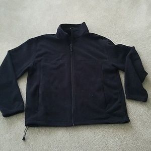 Bass pro black zipper front fleece size la…